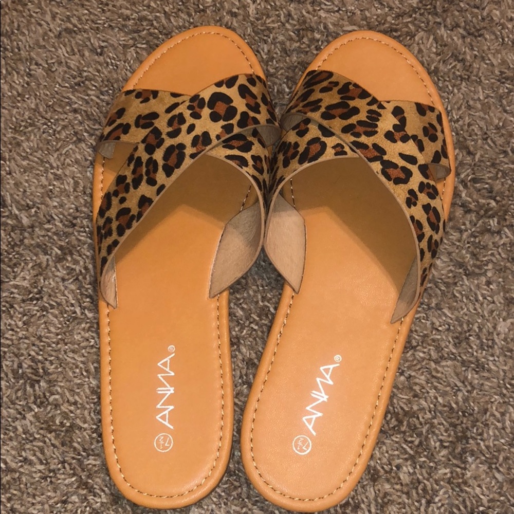 ANNA cheetah print sandals